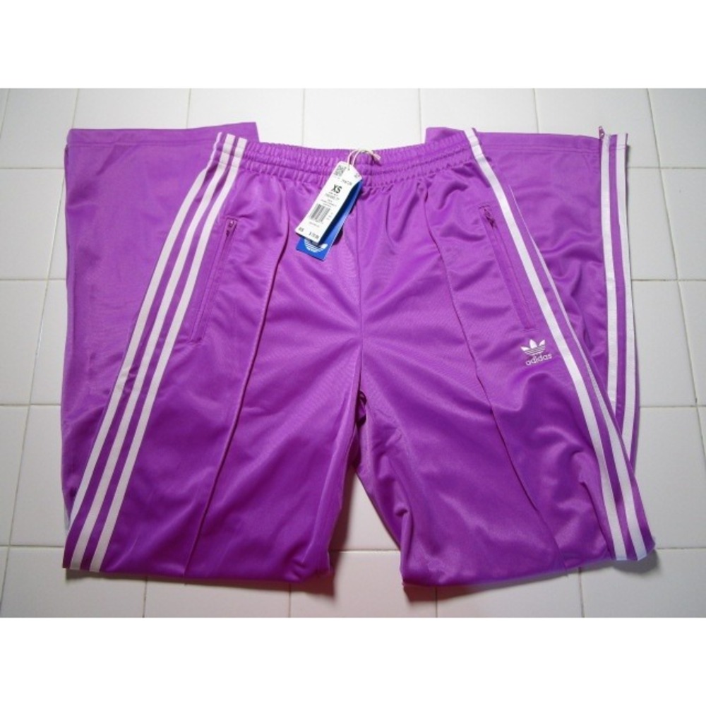 Adidas Originals IY4726 Firebird Track Pants Ankle Zip Purple Burst Women's XS